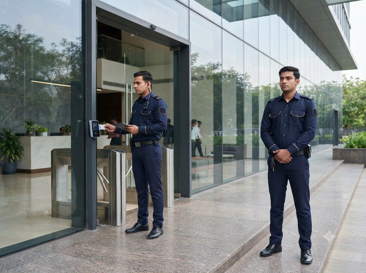 Professional workplace team representing security service operations